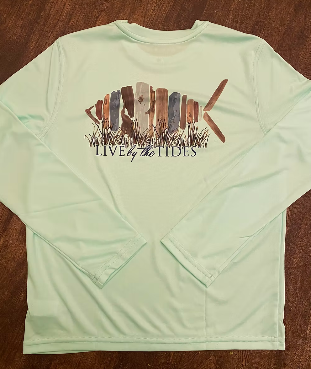 Live By The Tides Green Performance Shirt