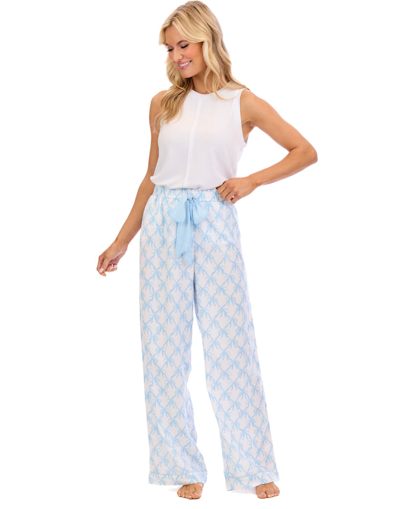 Blue Bow Pajama Pants