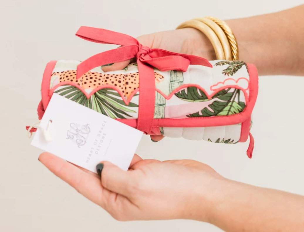 Palm Postal | Quilted Jewelry Roll
