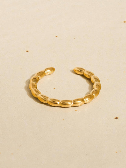 Jurnee 18K Non-Tarnish Thin Beaded Ring