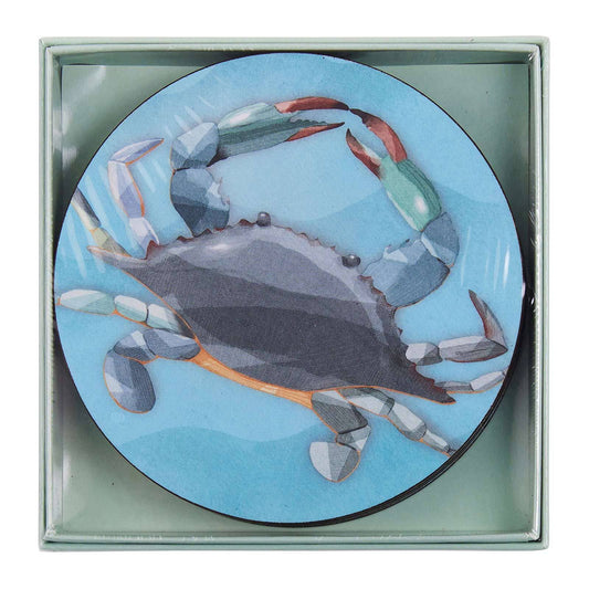 Crab Round Coasters, set of 4