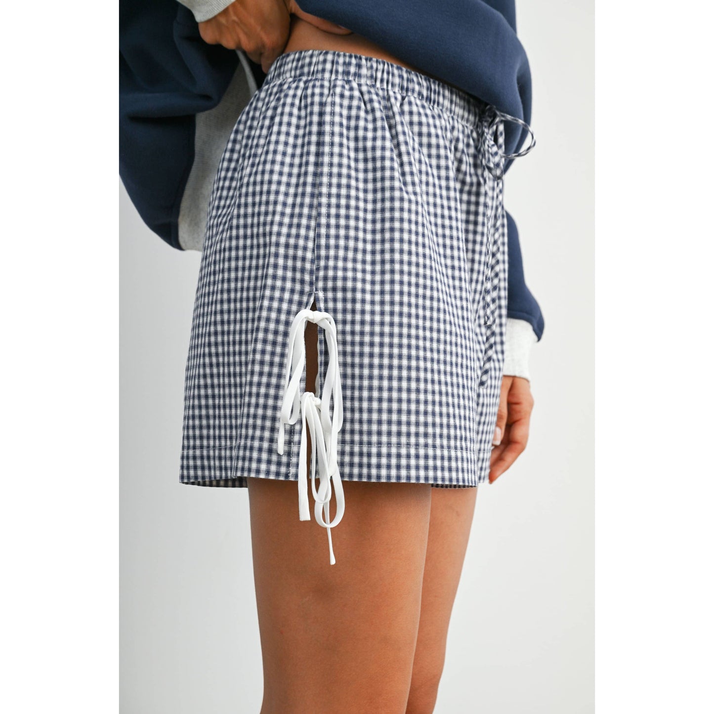 Women's Gingham Tie-Side Shorts