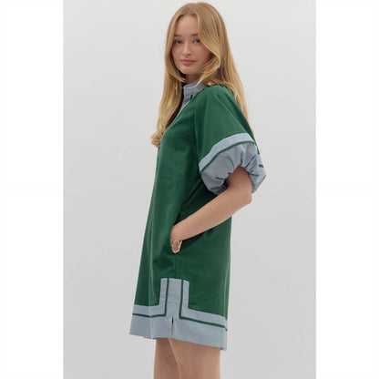 Colorblock Pullover Mini Dress