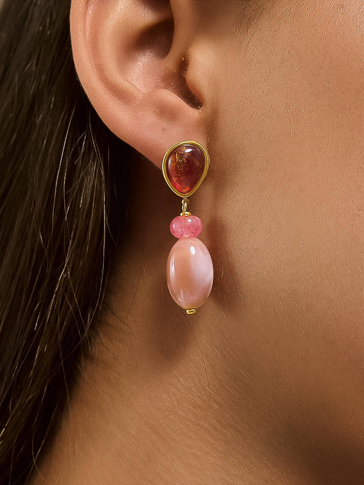 Burée 18K Gold Non-Tarnish Boho Beaded Earrings