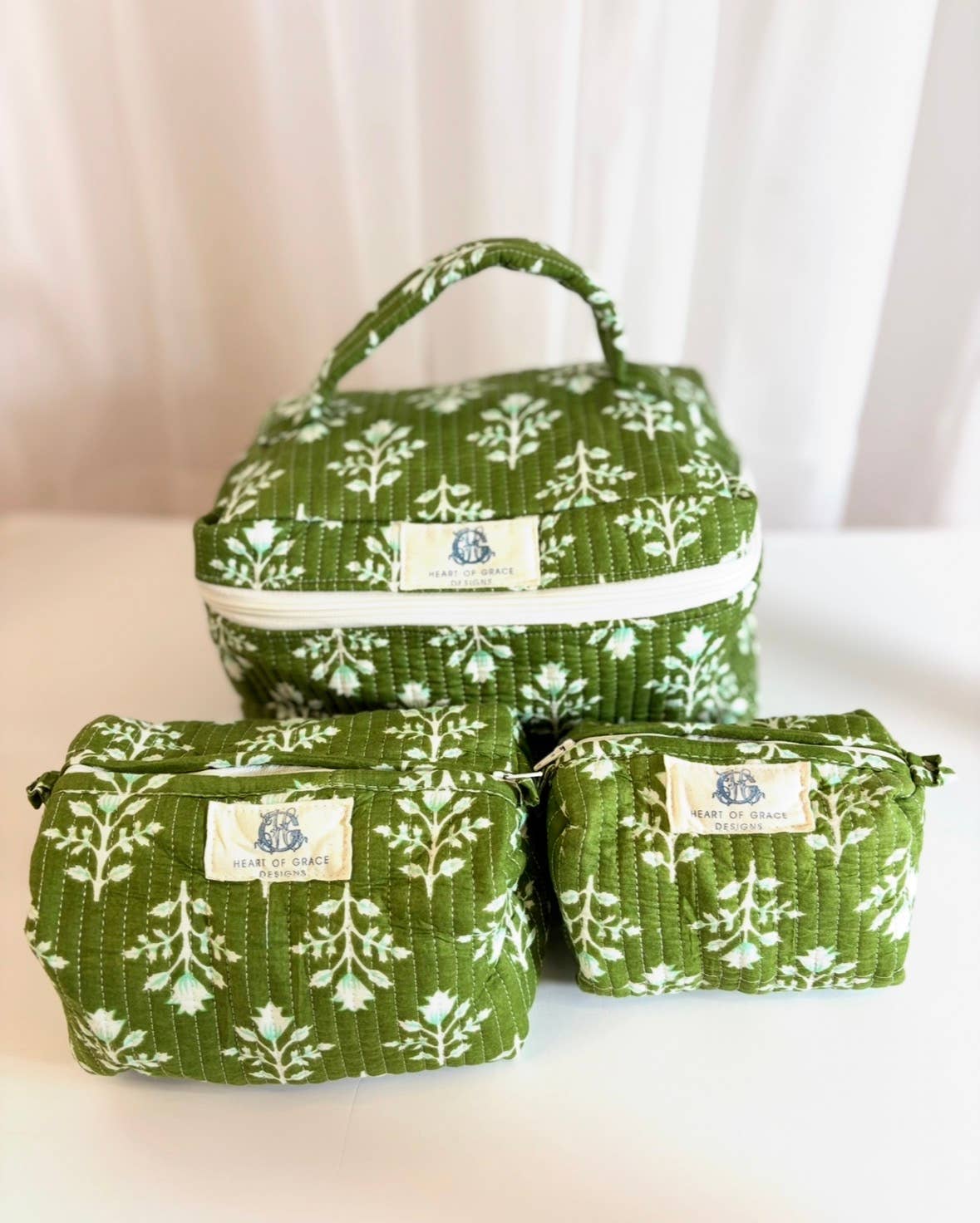 Emerald Bay | Quilted Cosmetic Bags