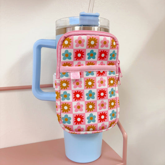 Water Bottle Backpack - Checkered Floral *new & improved*