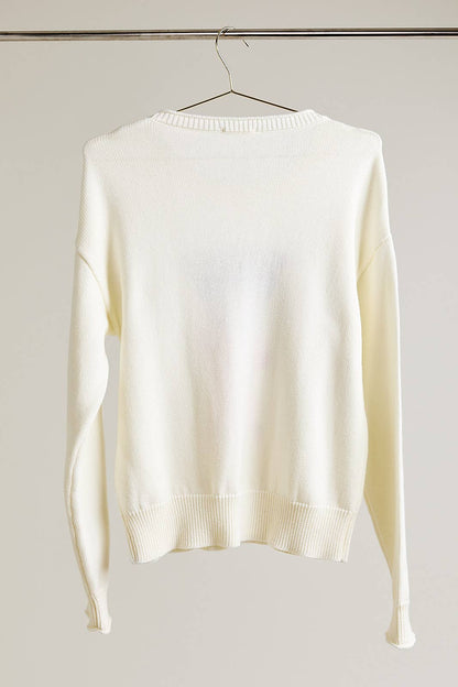 ROLL UP NECK ESPRESSO MARTINI GRAPHIC LT WEIGHT SWEATER