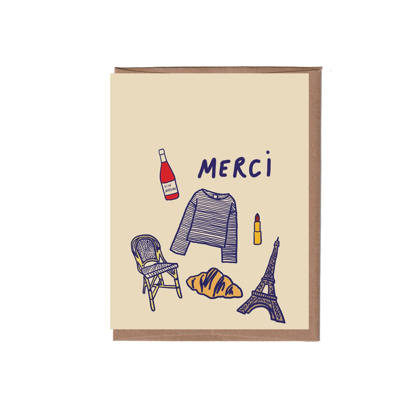 French Thank You Greeting Card