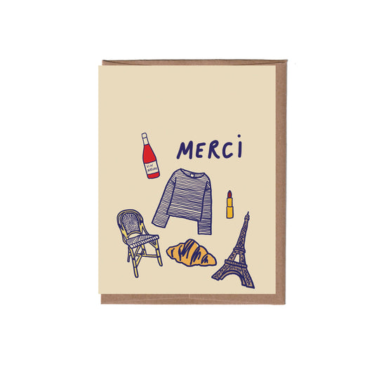French Thank You Greeting Card