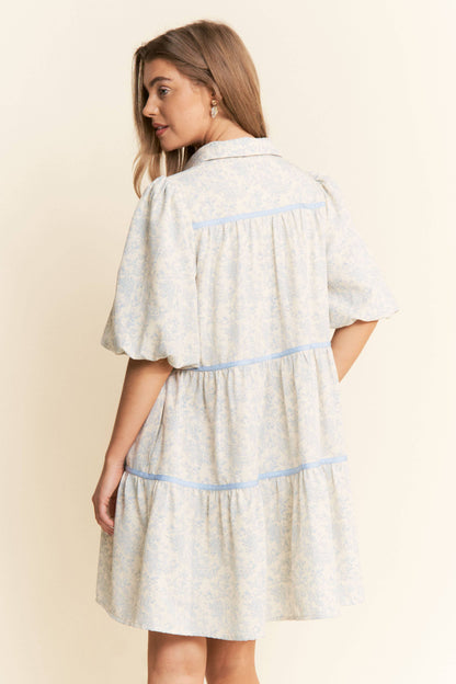 Floral Print Button Down Tunic Dress