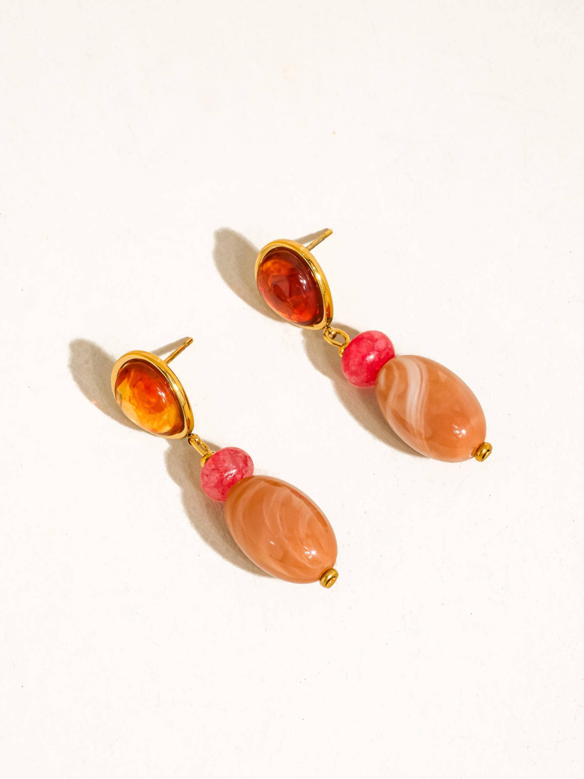 Burée 18K Gold Non-Tarnish Boho Beaded Earrings