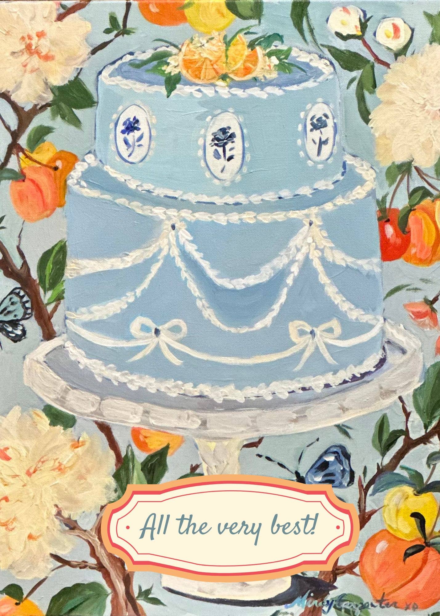 All the Best Wedgewood Cake Greeting Card