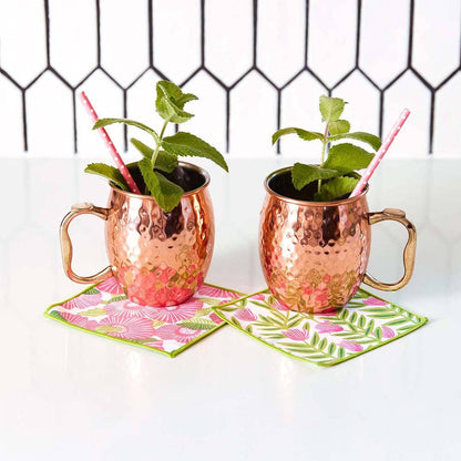 POPPY PAPAVER Reusable Eco Cocktail Napkins, set of 8