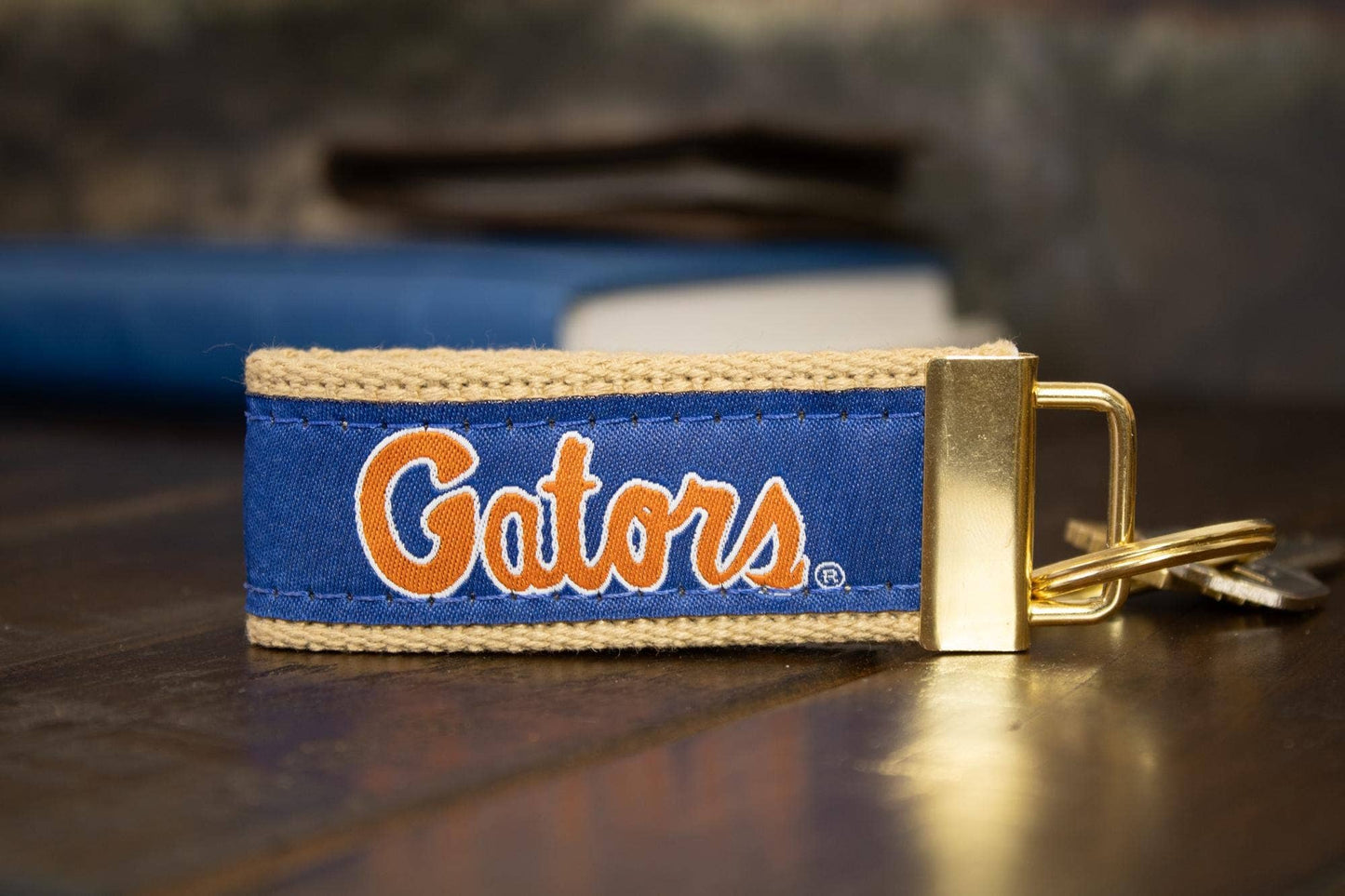 Florida Gators Collegiate Woven Ribbon Key Chain **DOUBLE SIDED--BOTH LOGOS**