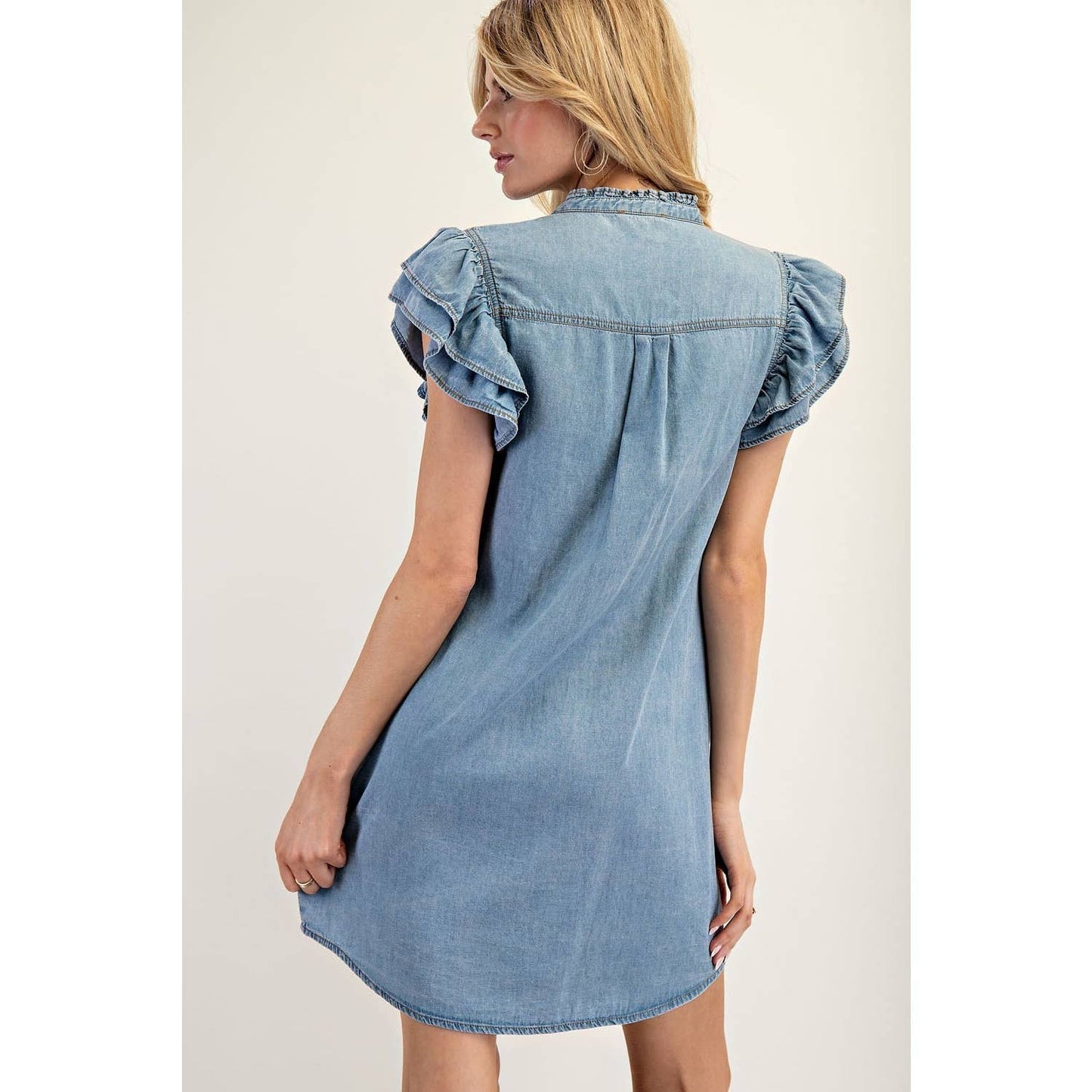 Ruffle Sleeve Mini Dress
