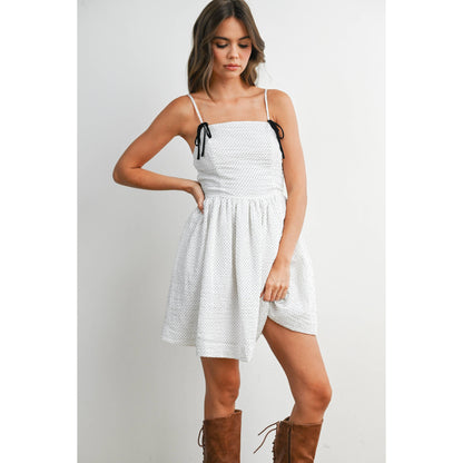 Polka Dot Thin Strap Fit & Flare Dress