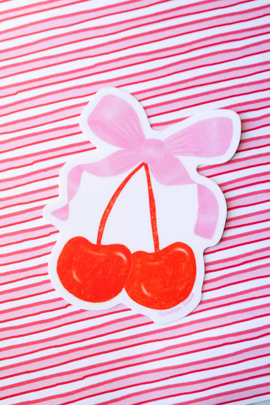 Bow Cherry Sticker