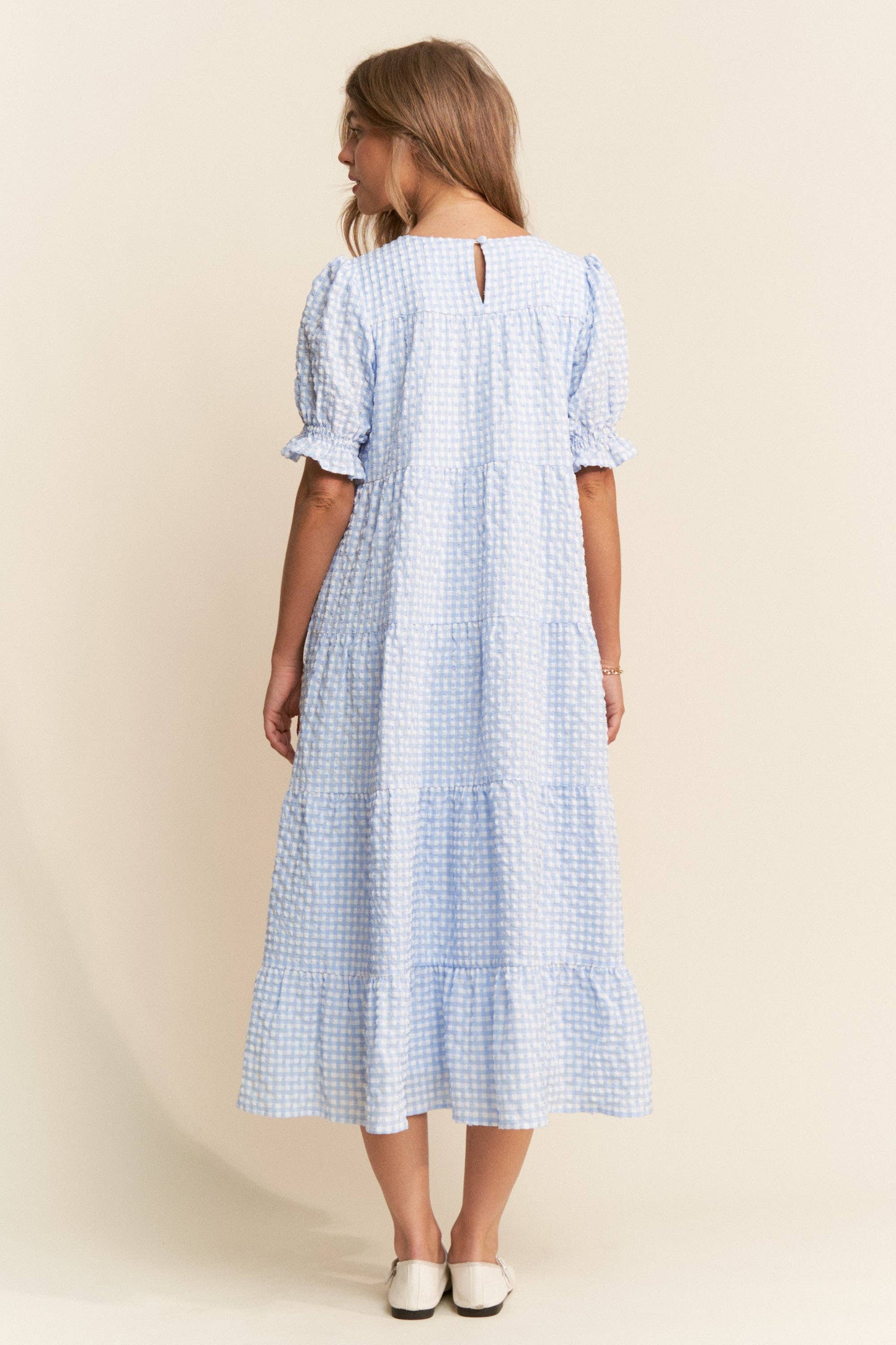 Checkered Swiss Dot Maxi Dress
