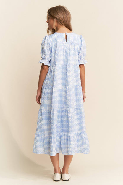 Checkered Swiss Dot Maxi Dress
