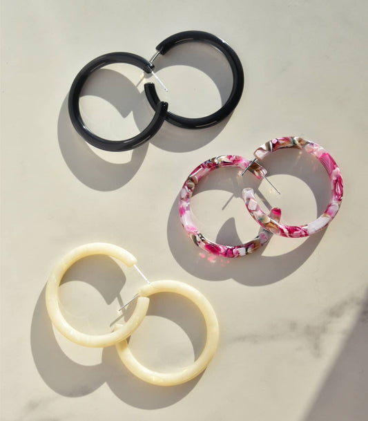Fenna and Fei 50mm Thick Round Hoop Collection