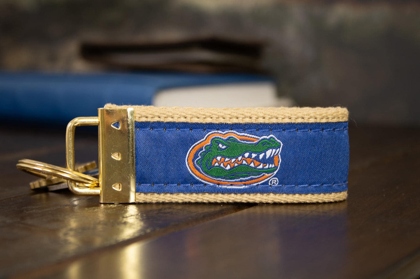 Florida Gators Collegiate Woven Ribbon Key Chain **DOUBLE SIDED--BOTH LOGOS**