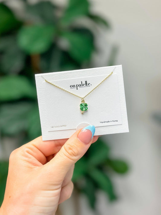 Cubic Zirconia Clover Pendant Necklace