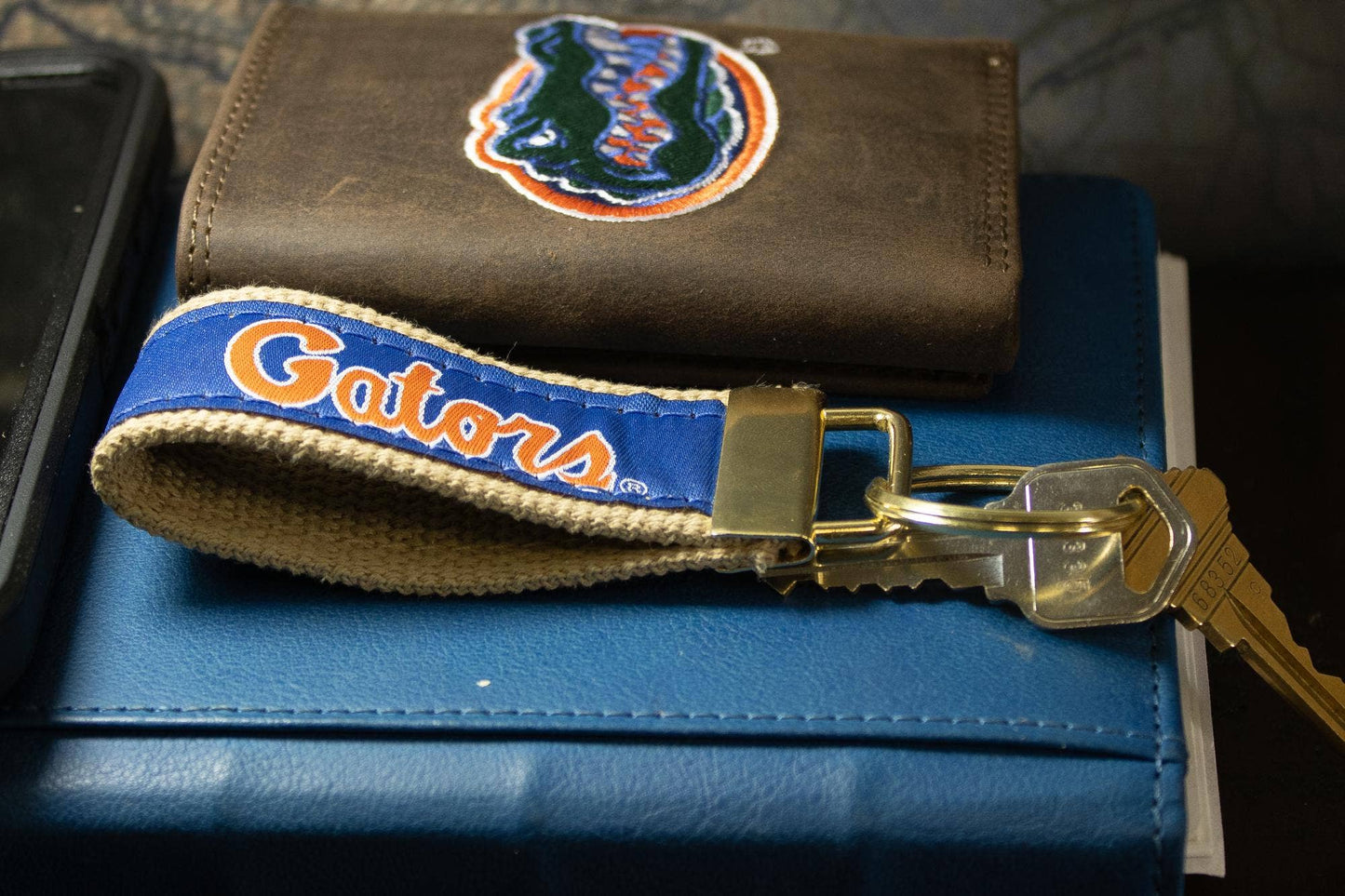 Florida Gators Collegiate Woven Ribbon Key Chain **DOUBLE SIDED--BOTH LOGOS**