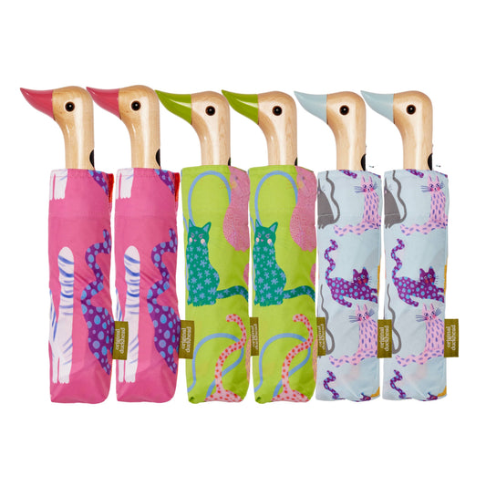 Multipack - Fuchsia/Lime/Ice Arty Cats Duck Umbrellas