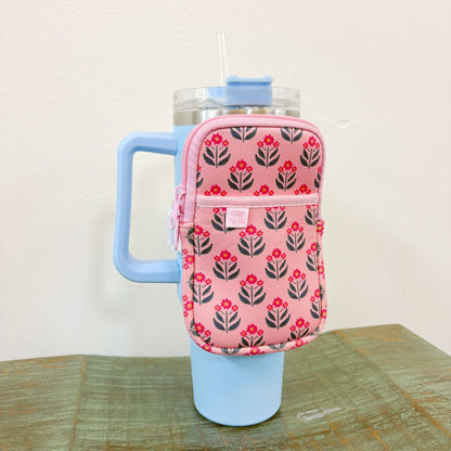 Water Bottle Backpack - Whimsy Floral Block Print