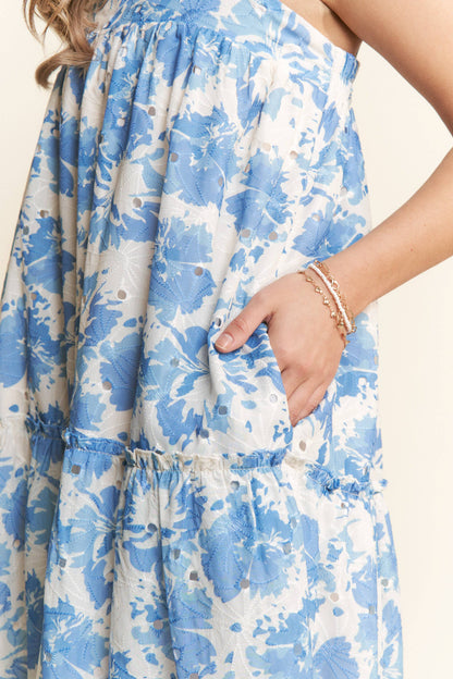 Floral Bandeau Maxi Dress With Tie Straps