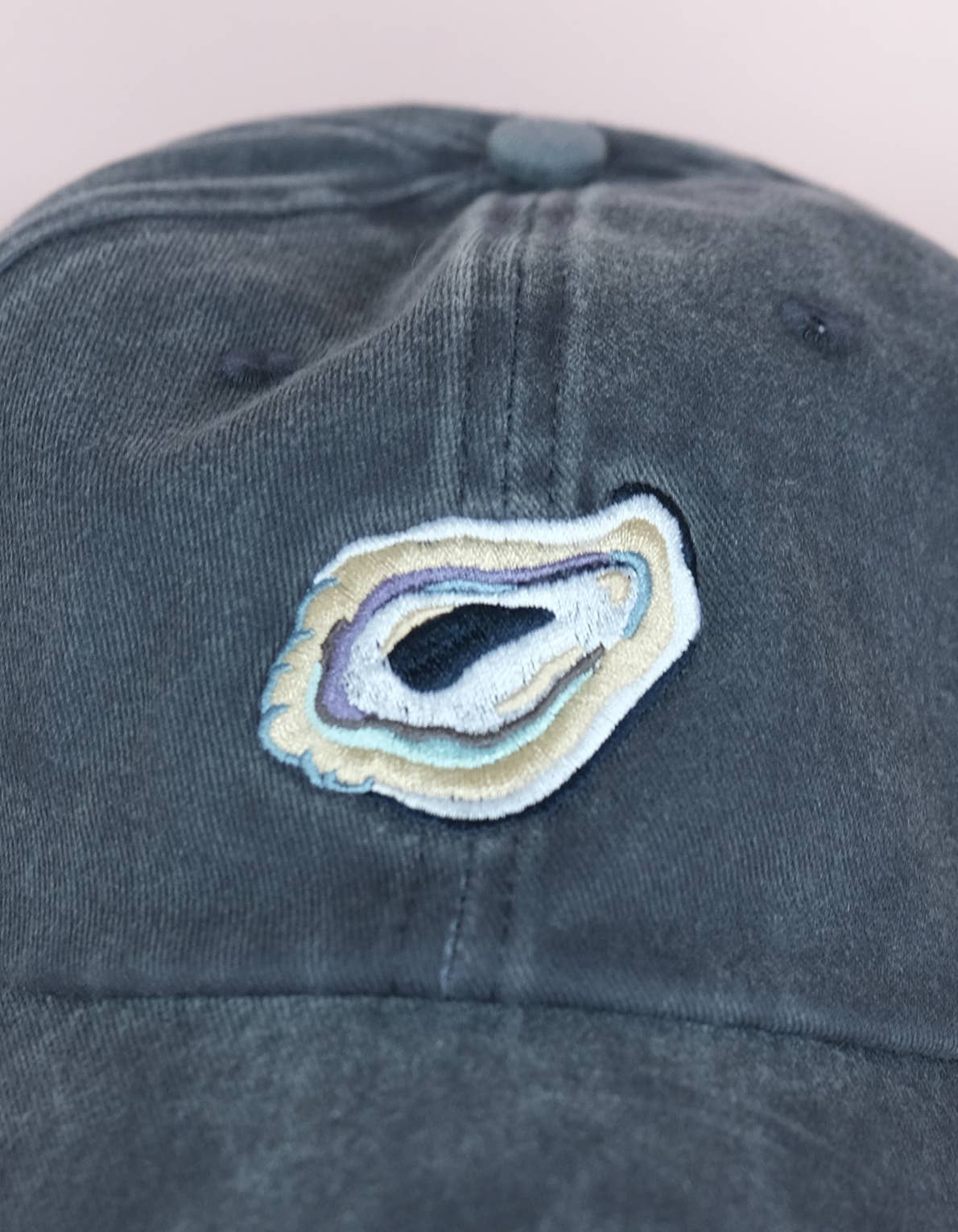 Oyster Embroidered Hat, Washed Navy