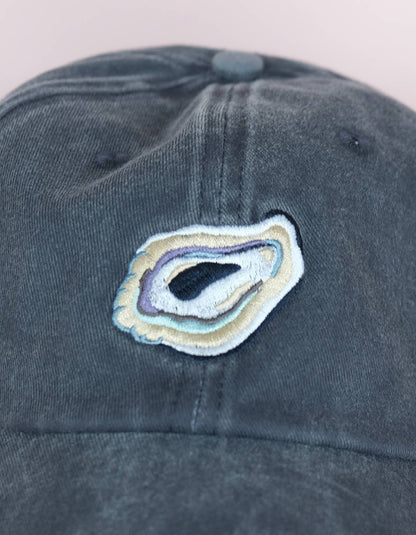 Oyster Embroidered Hat, Washed Navy