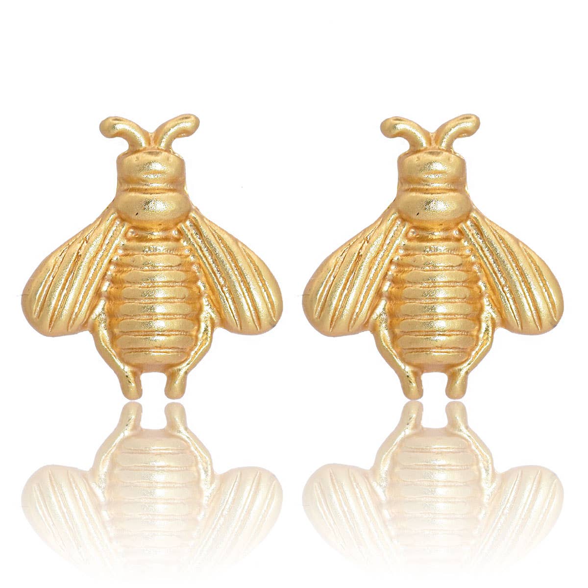 Delicate Bee Stud Earrings - 24K pGold Plated