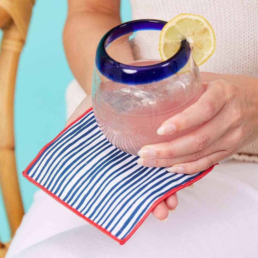 LOBSTER WAVES Reusable Eco Cocktail Napkins, set of 8