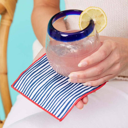 LOBSTER WAVES Reusable Eco Cocktail Napkins, set of 8
