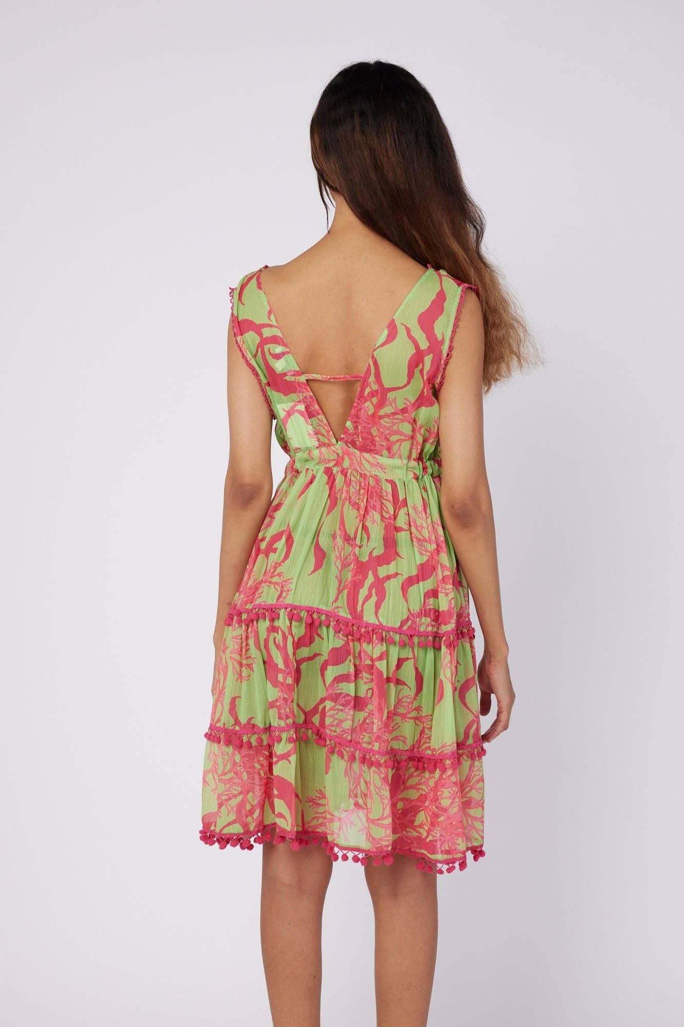 Paula Cover Up Resort Spring Summer Dress Pink Green Spring