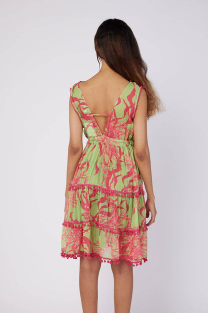 Paula Cover Up Resort Spring Summer Dress Pink Green Spring