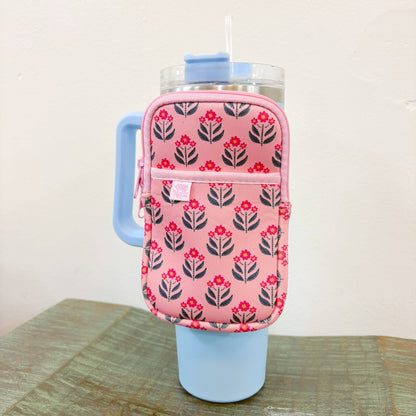 Water Bottle Backpack - Whimsy Floral Block Print