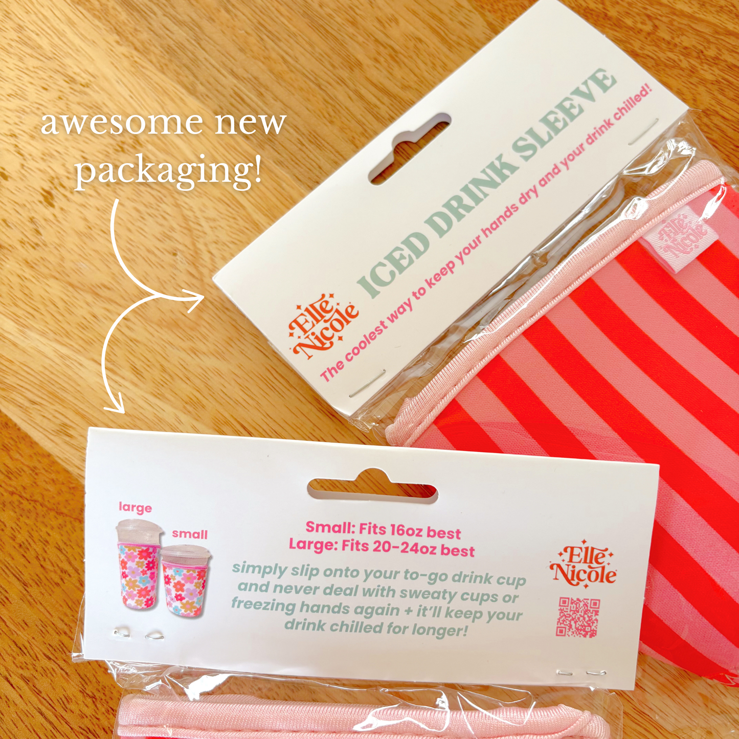 Coffee Cup Cover - Strawberry Field - Iced Drink Sleeve