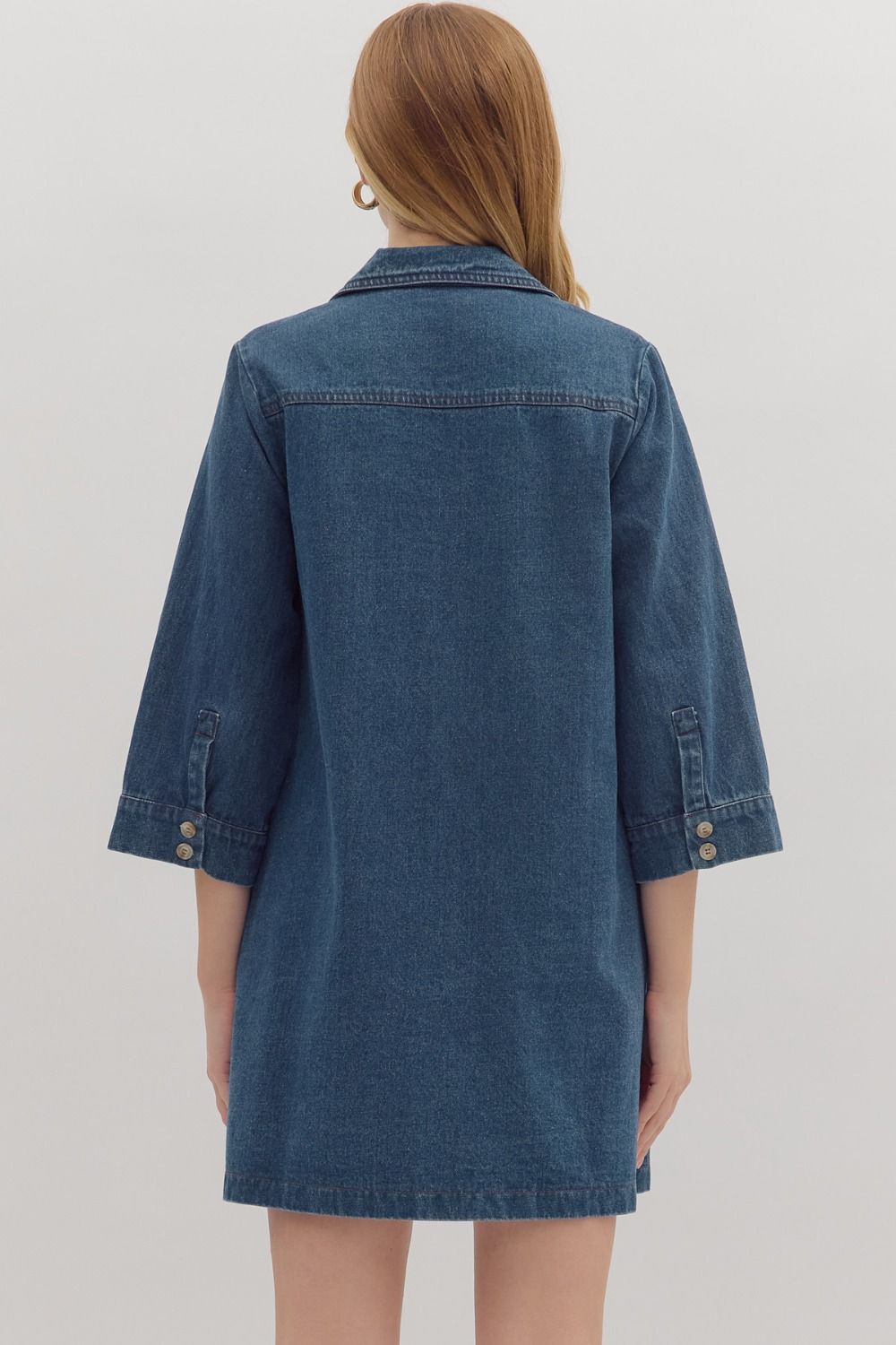 Dark Denim Button Dress