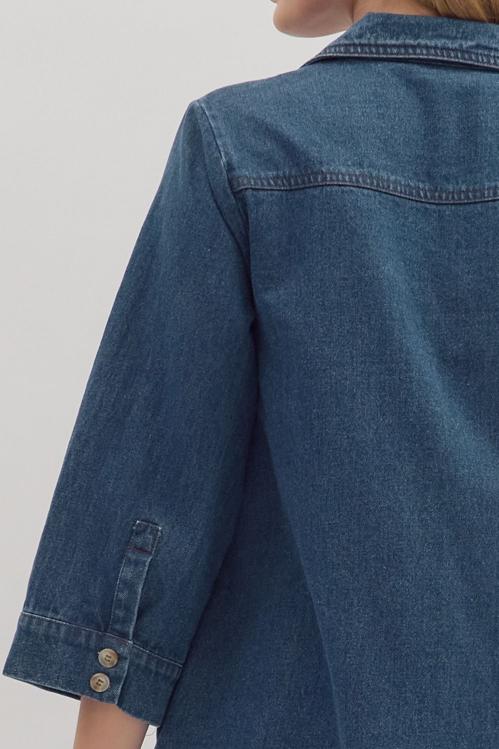 Dark Denim Button Dress