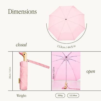 Original Duckhead Pink Compact Eco-Friendly Wind Resistant Duck Head Umbrella