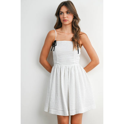 Polka Dot Thin Strap Fit & Flare Dress