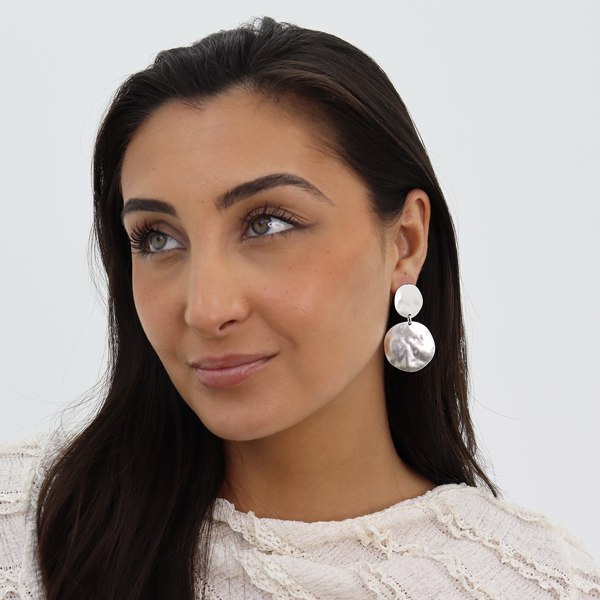 Irregular Discs Clip-On Dangle Earrings - 24K Gold Plated