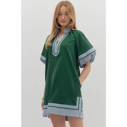 Colorblock Pullover Mini Dress