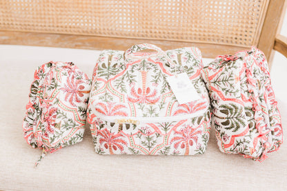 Resort Travel Palma Rosa Luxe | Quilted Cosmetic Bags