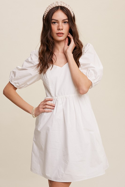 Sweetheart Puff Sleeve Mini Dress