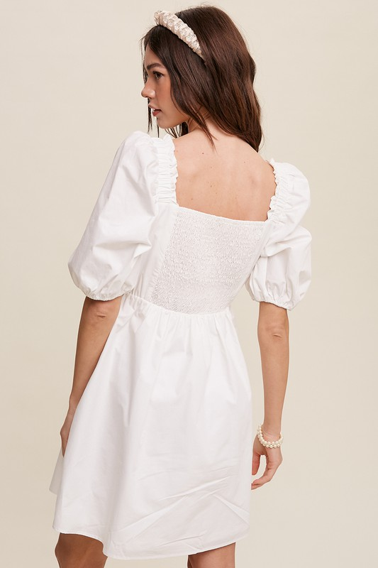 Sweetheart Puff Sleeve Mini Dress