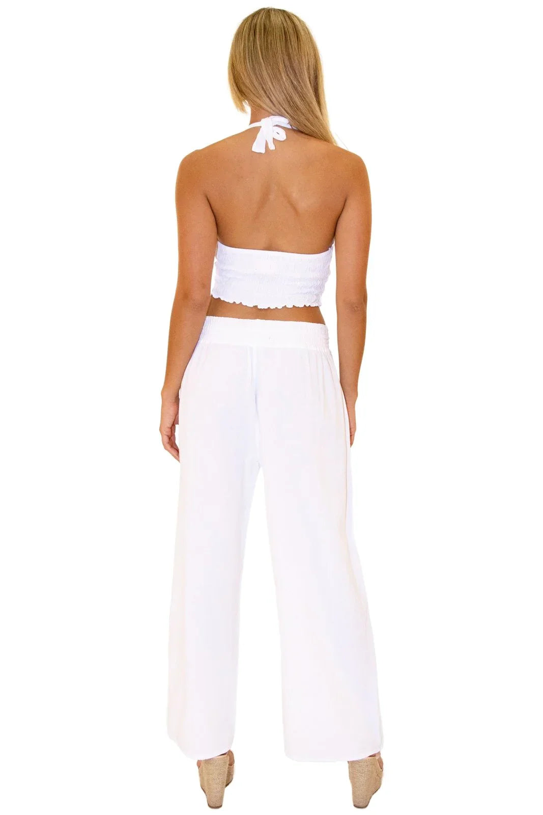 Tina White Cotton Pants